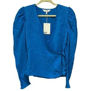 & Other Stories Puff Sleeve Wrap Top Blouse